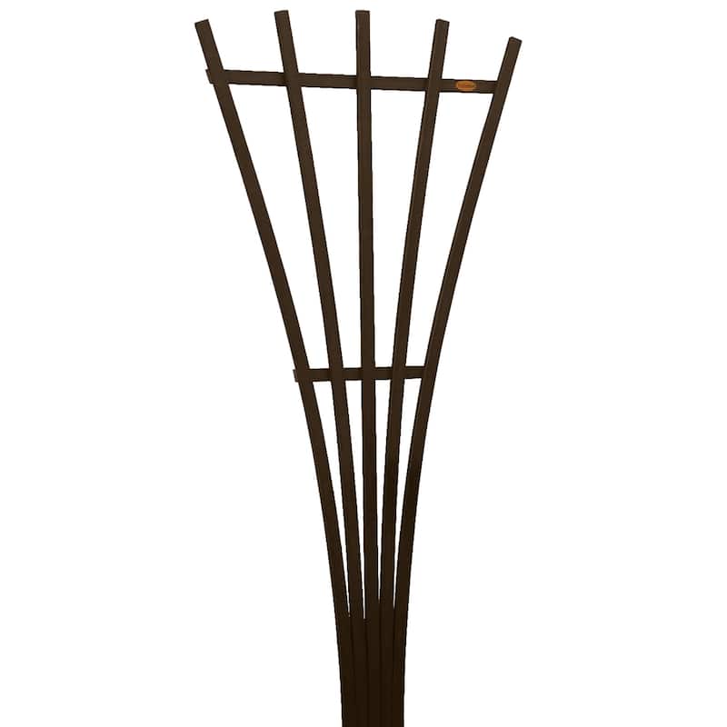 HIGHWOOD Eco-Friendly 6ft Traditional Fan Trellis - Weathered Acorn
