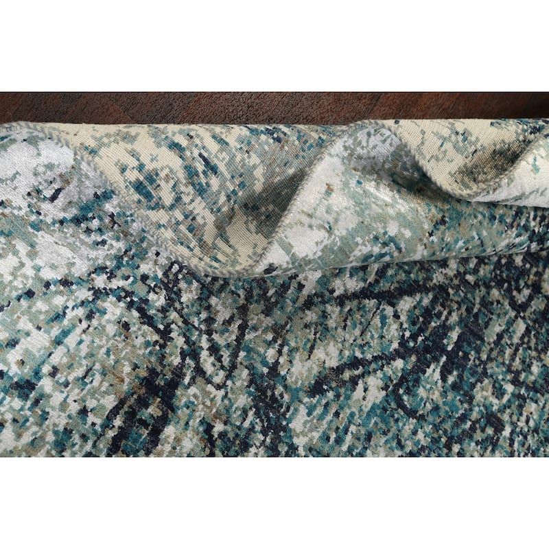 Wool/ Silk Abstract Vegetable Dye Oriental Area Rug Hand-knotted - 6'0" x 8'10"