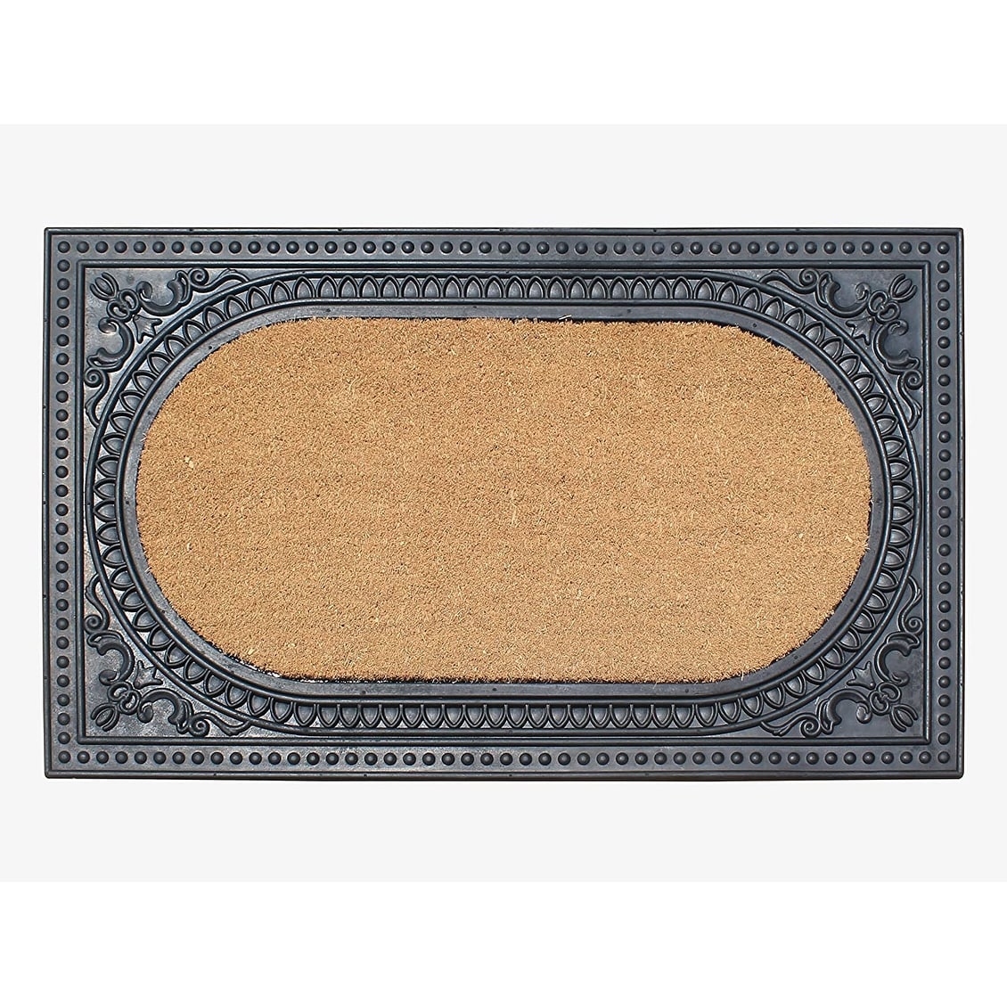 A1hc Natural Coir & Rubber Door Mat 18x30 Inches Thick Durable Doormats for Entrance Heavy Duty, Thin Profile Front Door Mat, Long Lasting Front Door