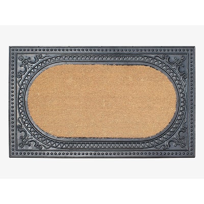 A1HC Natural Coir and Rubber Door Mat, Thick Durable Doormats for Indoor/Outdoor Entrance, Front Door Entry Doormat