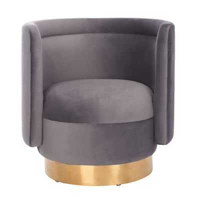 SAFAVIEH Couture Aneeta Swivel Accent Chair - 29.7" W x 27.2" L x 29.7" H - 30Wx27Dx30H