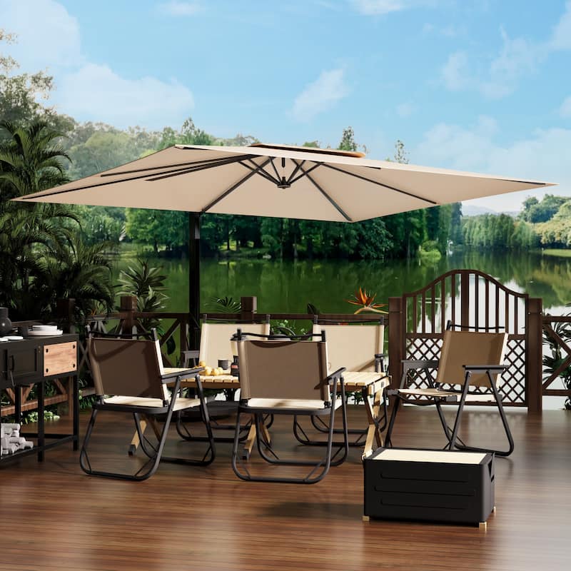 EROMMY Patio Umbrella: Your Ultimate Outdoor Companion for Activities Under the Sun! - 10'x13' Tan