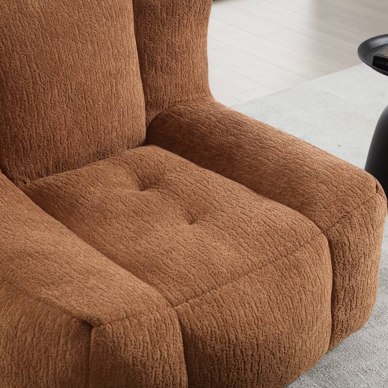 Fluffy Bean Bag Chair Lazy Sofa Chair with Memory Foam and Ottoman,Multi-scene Use