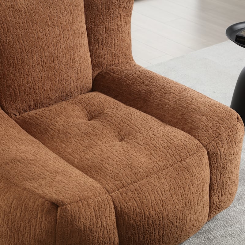 Fluffy Bean Bag Chair Lazy Sofa Chair with Memory Foam and Ottoman