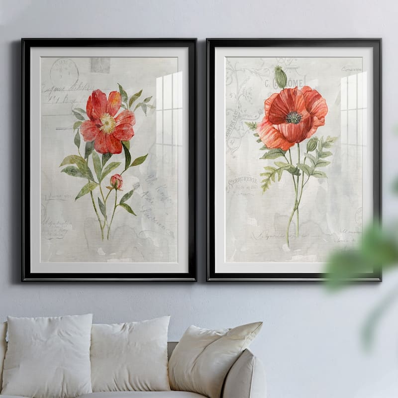 Linen Peony Premium Framed Print - Ready to Hang
