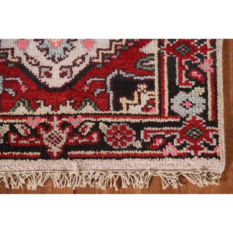 Heriz Serapi Oriental Rug Hand-Knotted Wool Carpet - 2'0"x 3'0"