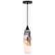 preview thumbnail 1 of 6, Milano Mini Pendant Ceiling Light Black and White Glass - 4.25-in. W x 15.25-in. H x 4.25-in. D 4.25-in W x 15.25-in H x 4.25-in D - Oil Rubbed Bronze
