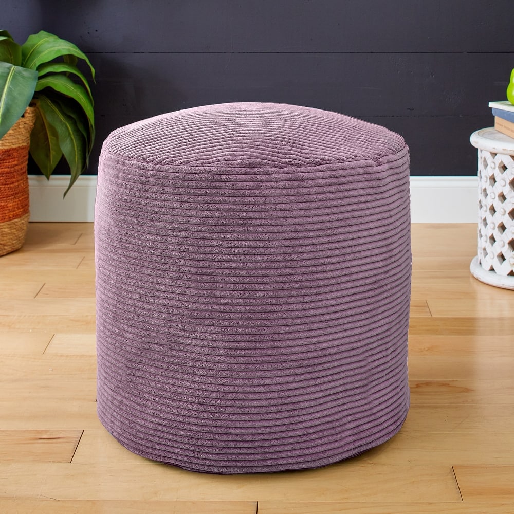 Sorra Home Indoor Soft Corduroy Small Round Pouf