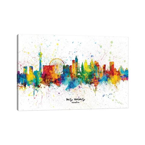 iCanvas "Las Vegas Nevada Skyline Splash" by Michael Tompsett Canvas Print