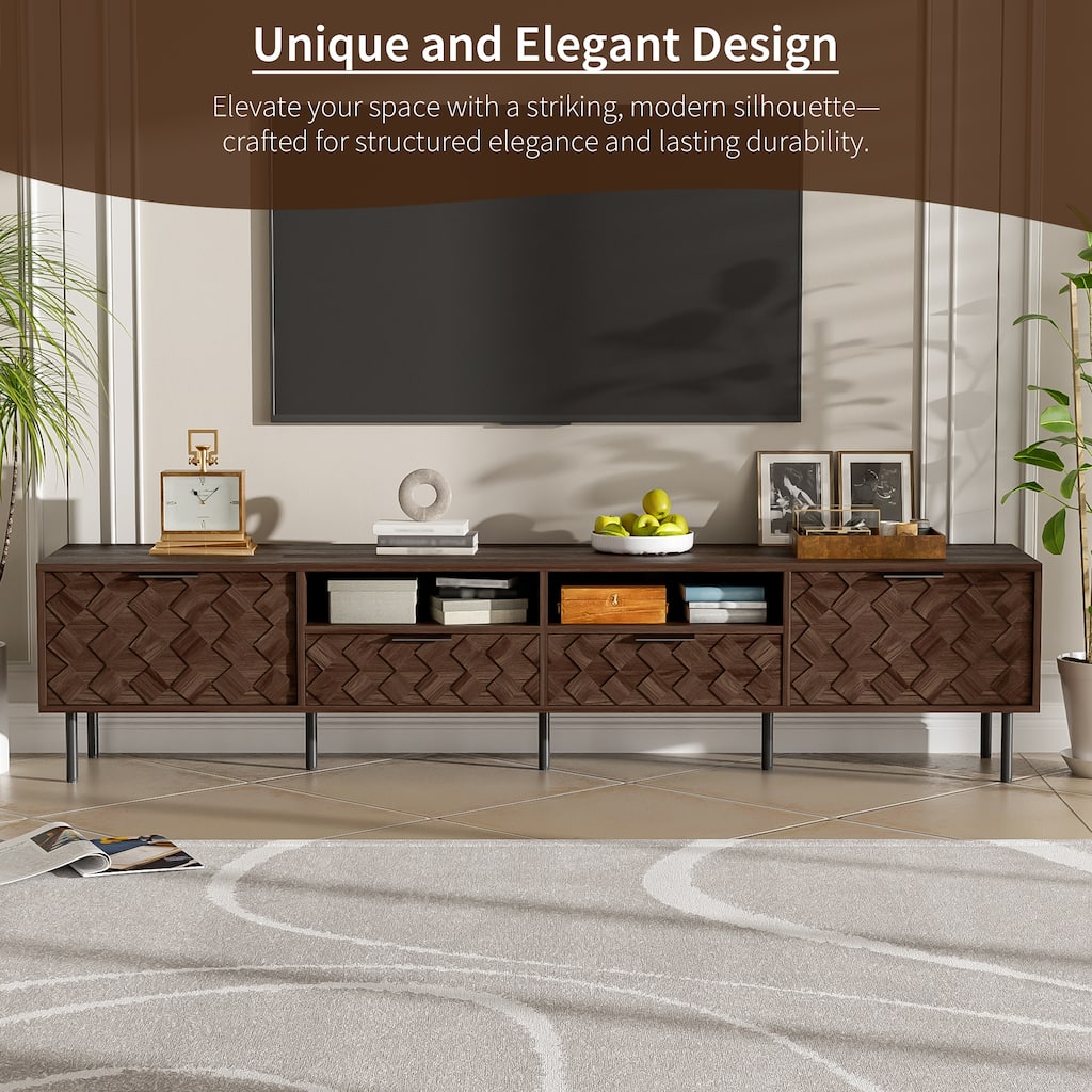 Entertainment Center with Closed Storage Cable Management - 78 inch