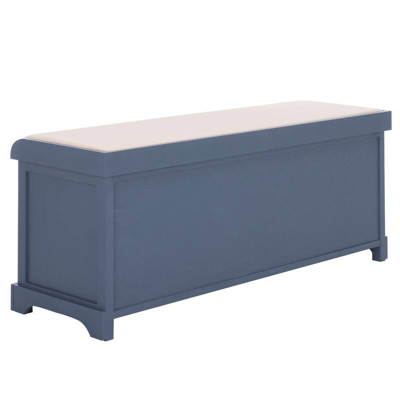 SAFAVIEH Eola Grey/ White Storage Bench - 47" x 16.1" x 19.9" - 47"W x 16"D x 20"H