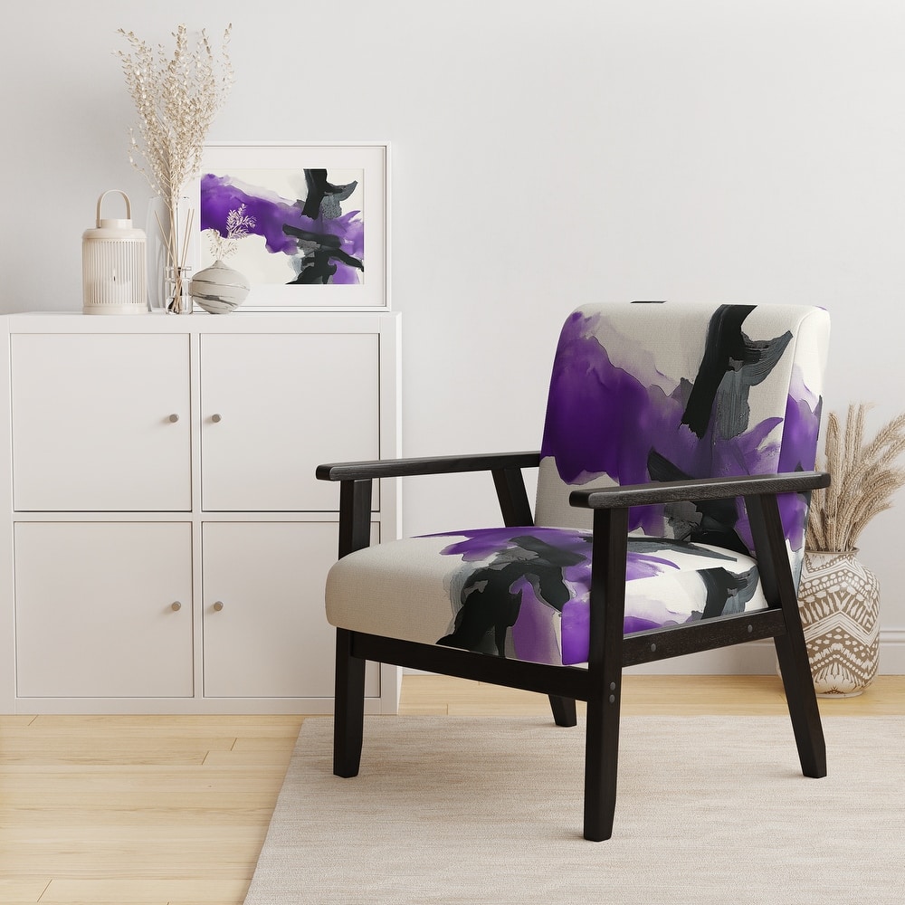 Designart "Glam Dancing Shape I" Upholstered Abstract Accent Chair - Modern Arm Chair For Living Room