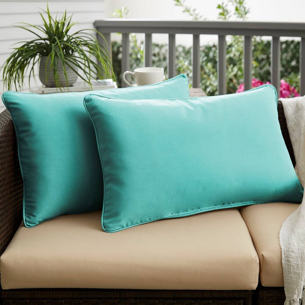 Sorra Home Sunbrella Canvas Aruba Corded Indoor/ Outdoor Pillows (Set of 2)