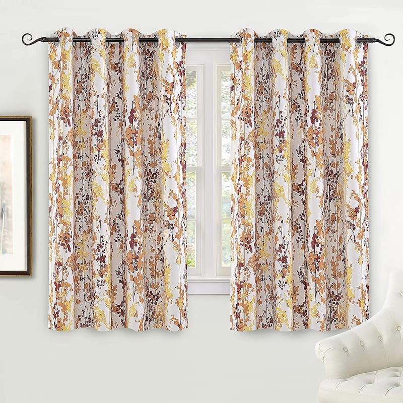 DriftAway Leah Darkening Grommet Window Curtain Panel - 52"Width X 54 "Length - red/gray