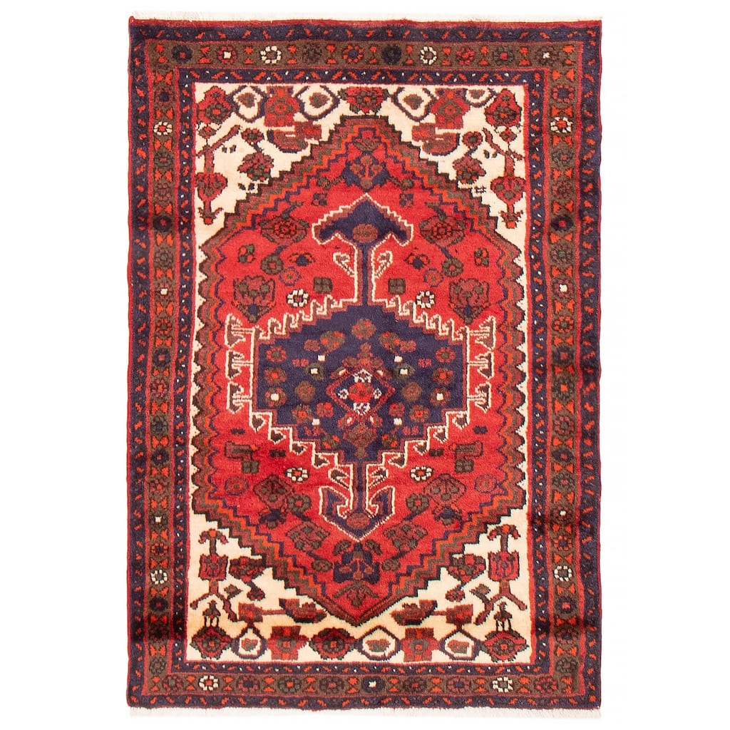 ECARPETGALLERY Hand-knotted Andelz Red Wool Rug - 3'0 x 4'4