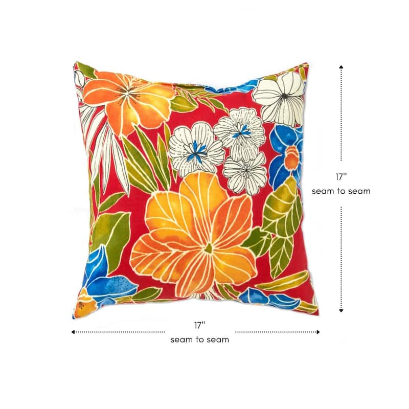 Aloha Floral 17-inch Outdoor Pillow (Set of 2) by Greendale Home Fashions