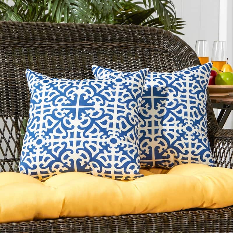 Indigo Outdoor 17-inch Accent Pillow (Set of 2) by Greendale Home Fashions