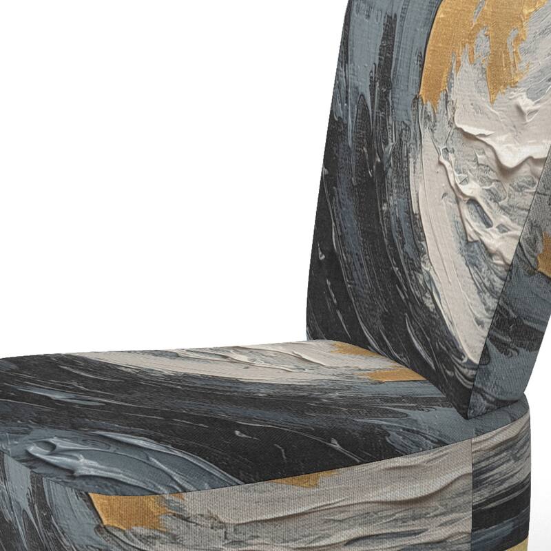 Designart "Gold and Black Vibrant Spirals" Upholstered Abstract Spirals Accent Chair and Modern & Contemporary Arm Chair