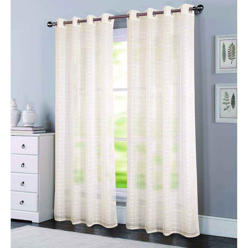 Porch & Den Modena Box Voile 90-inch Grommet Curtain Panel