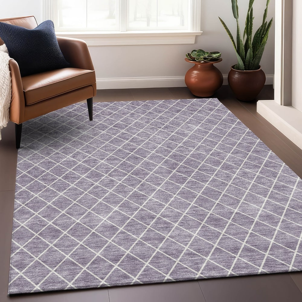 Premium Washable Super Soft Diamond Trellis Mayfield Rug