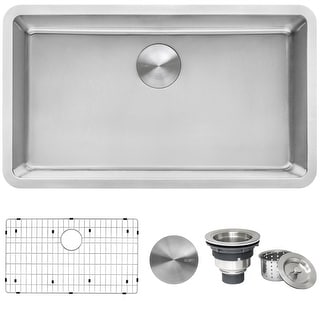 Ruvati 31-inch Undermount Kitchen Sink 16 Gauge Stainless Steel Single Bowl - RVM5931 - Silver - 31" X 18"