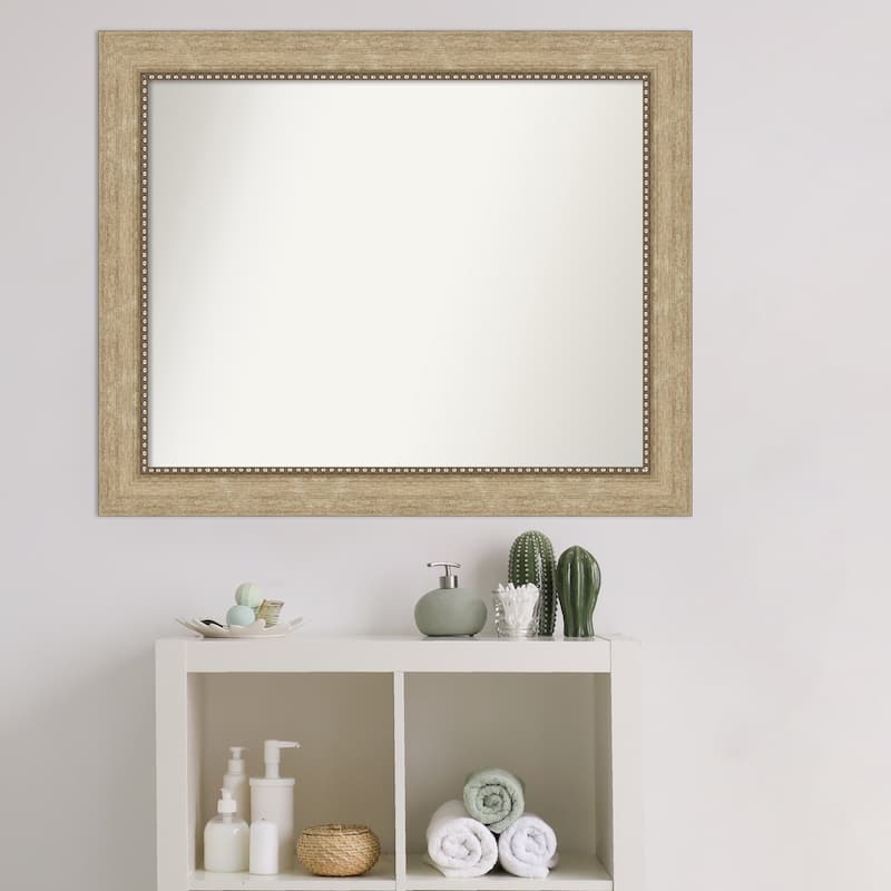 Non-Beveled Bathroom Wall Mirror - Astor Champagne Frame