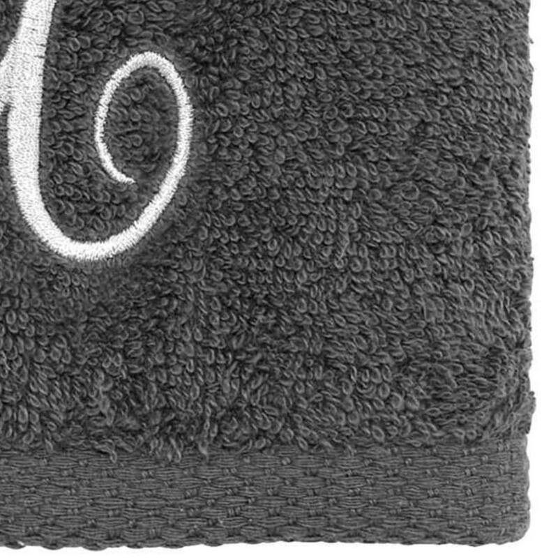 Avanti Linens Granite/Silver Script Monogram Fingertip Towel Letter X - Fingertip Towel