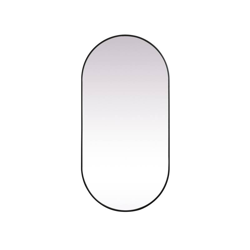 Indigo Home Metal Frame Oval Mirror 36x72 Inch - Black