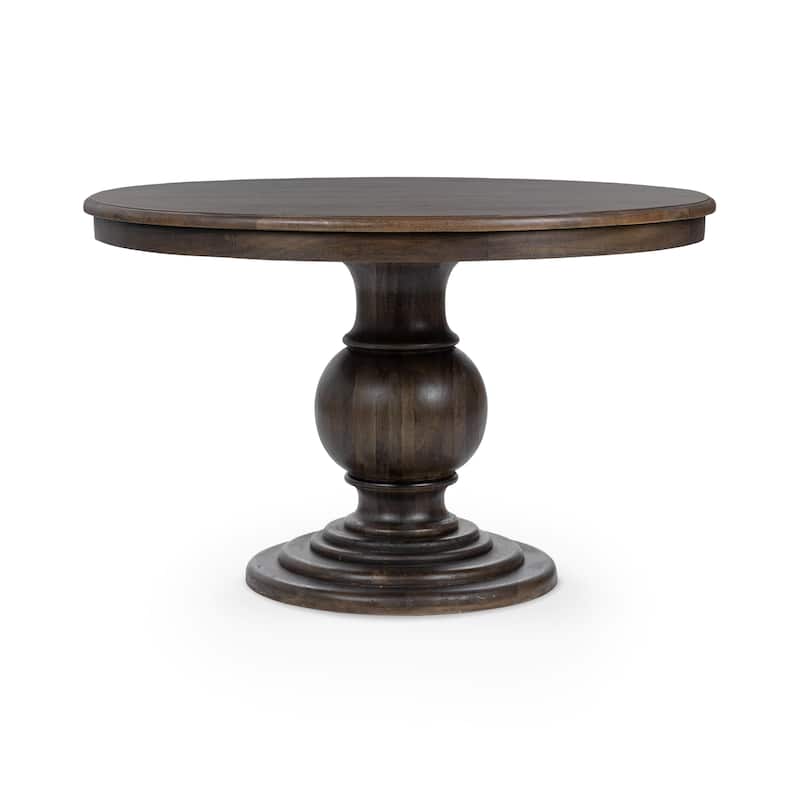 Classic Home Brookside Solid Wood Round 48" Dining Table Cocoa Brown