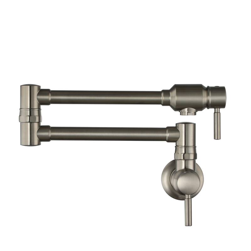 1.8 GPM Wall Mounted Mount Pot Filler Kitchen Faucet - Silver