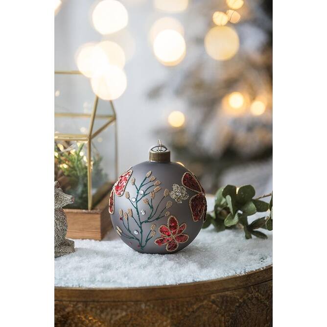 D3" Christmas Ball Ornaments, Glass Decorative Hanging Ball Christmas Tree Ornaments for Holiday Party, Set of 12