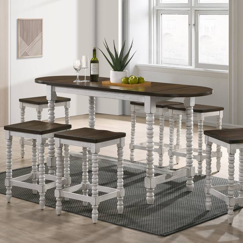 Vexl Walnut 71-inch Counter Height Table w/ Drop Leaf by Furniture of America