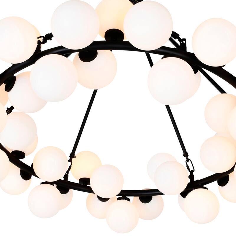 Arya 70 Light Chandelier With Black Finish