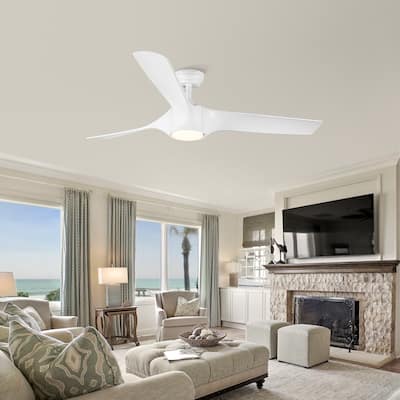 Rustic Remote Control Ceiling Fan with Light, 6-Speed Reversible Motor & 3 Color Changing Light for Bedroom
