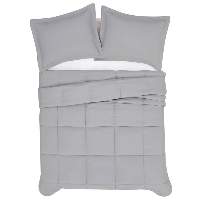 London Fog Garment Wash Solid 3 Piece Comforter Set
