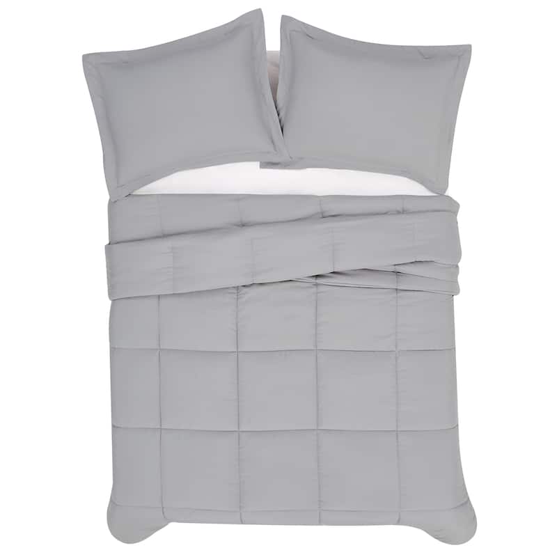 Truly Soft Garment Wash Solid Comforter Set