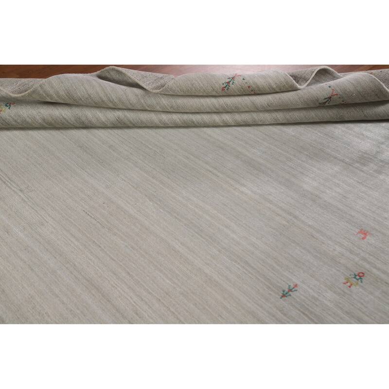 Gabbeh Indian Area Rug Handmade Tribal Beige Wool Carpet - 7'10"x 9'9"