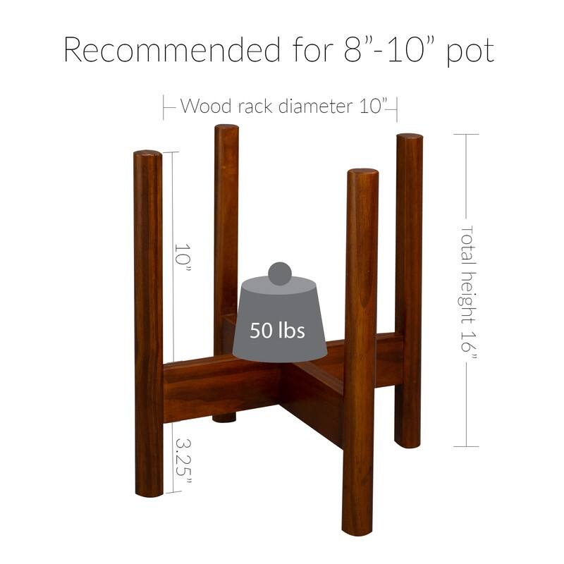 Mid-Century Modern Wood Plant Display Stand (Stand Only)