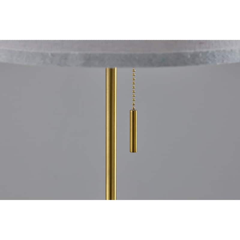 Walnut Brass Floor Lamp - Walnut & Brass