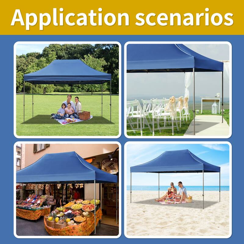 Clihome 10x15 Pop Up Canopy Tent with 4 Sidewalls, 3 Height Adjustable Outdoor Party Event Tent