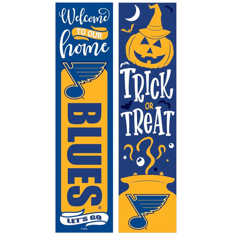 47" Double Sided Seasonal Porch Leaner, St Louis Blues - 47" x 11.25"