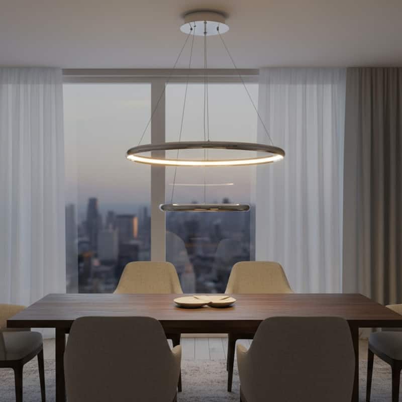2 Light LED Array Pendant Light in Polished Chrome - Polished Chrome