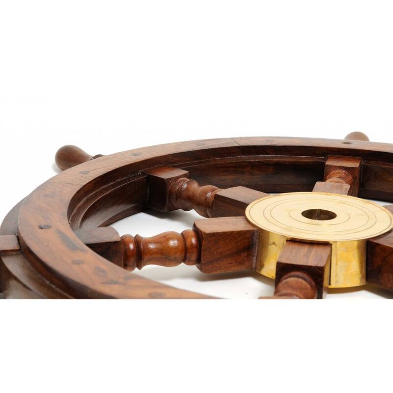 HomeRoots 24" X 24" X 2" Ship Wheel - 24' X '2' X '24