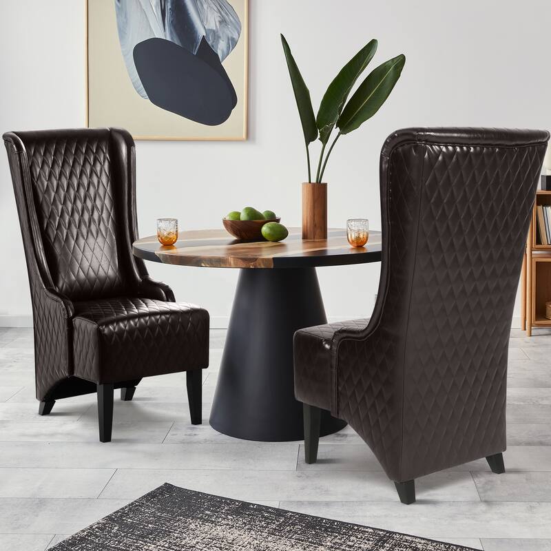 Faux Leather High-Back Accent Chair Wingback Chair