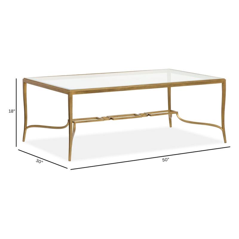Magnussen Home Lorena Burnished Brass Rectangular Cocktail Table - 50''W x 30''D x 18''H