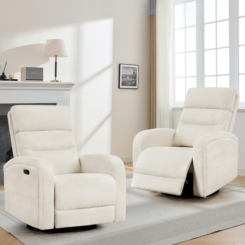 Aemeios Swivel Power Recliner Rocker with USB and Type C Port Set of 2