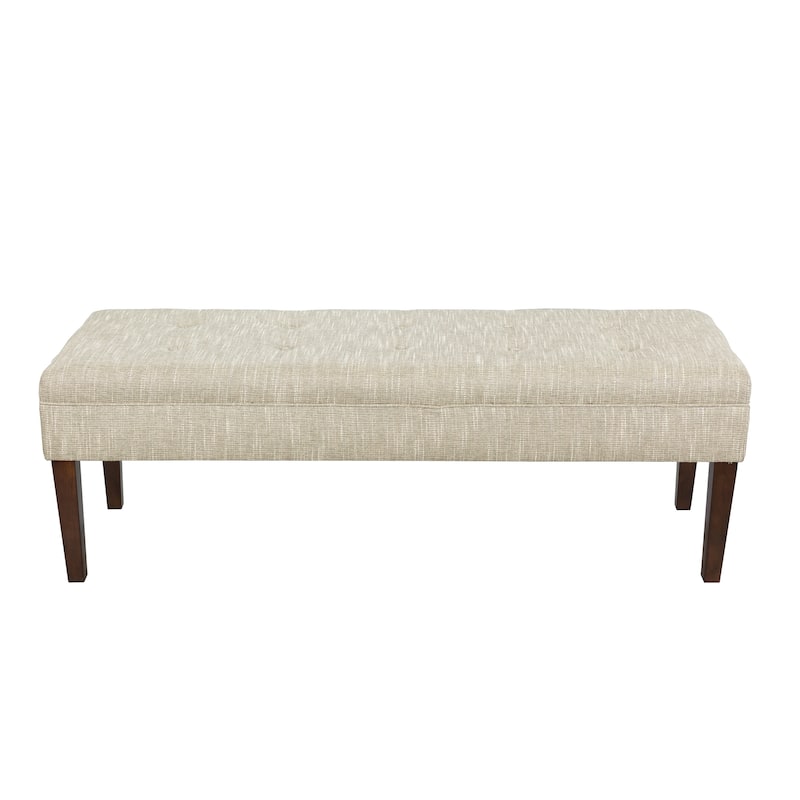 Casual Beige Upholstered Living Room Bench
