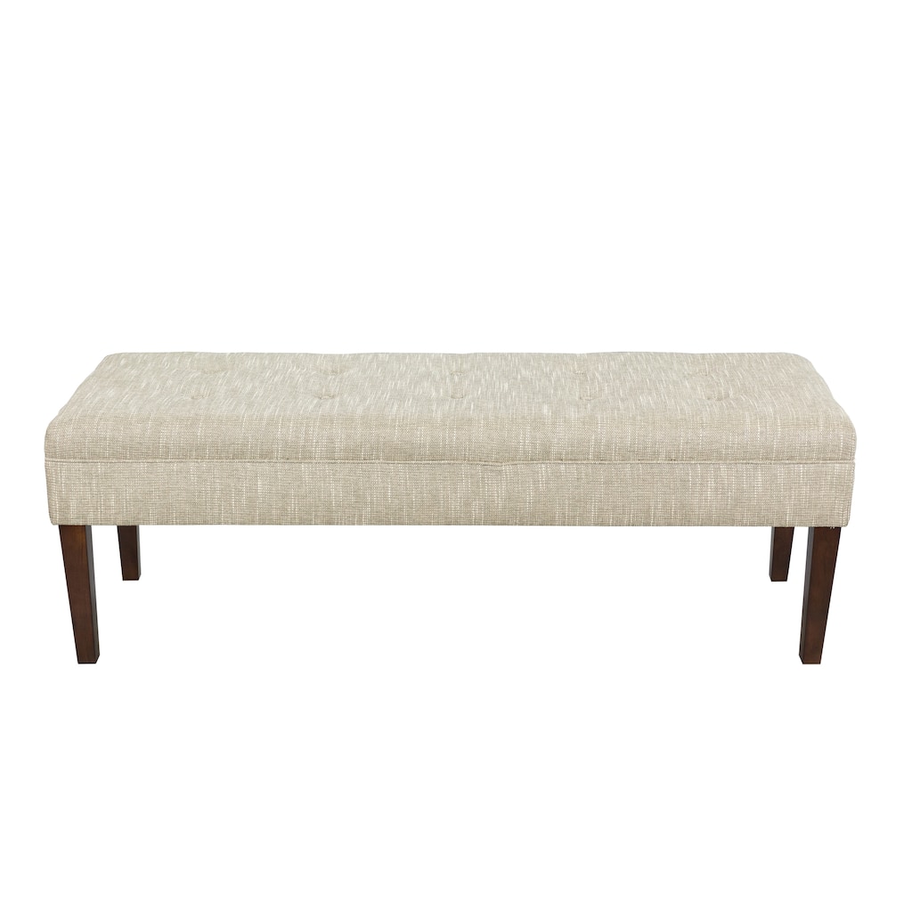 Casual Beige Upholstered Living Room Bench