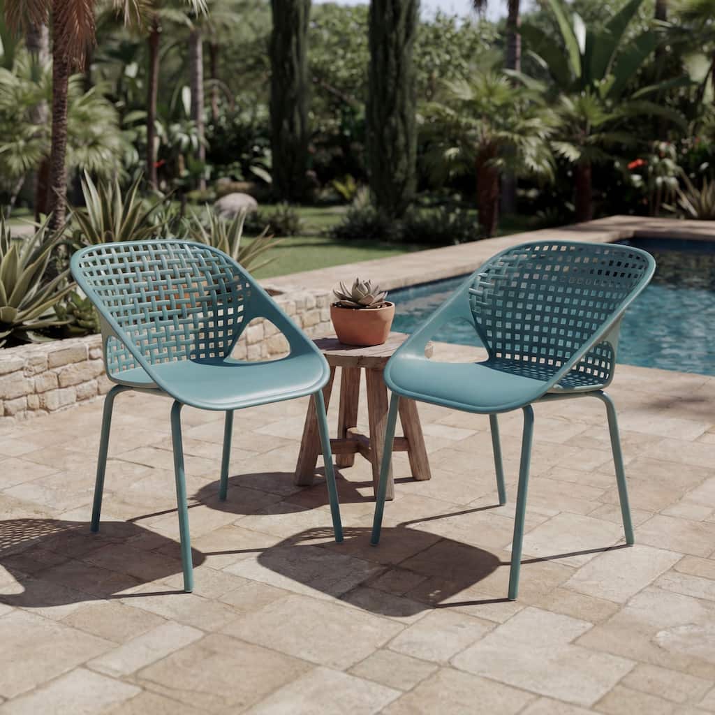 Christopher Knight Home - Modern Outdoor Dining Chair with Weather-Resistant Design - Set of 2