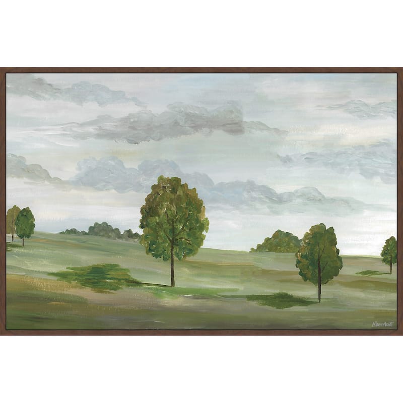Meadow and Trees Floater Framed Print on Canvas